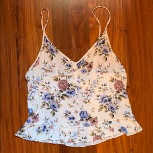 Flowered tank top.